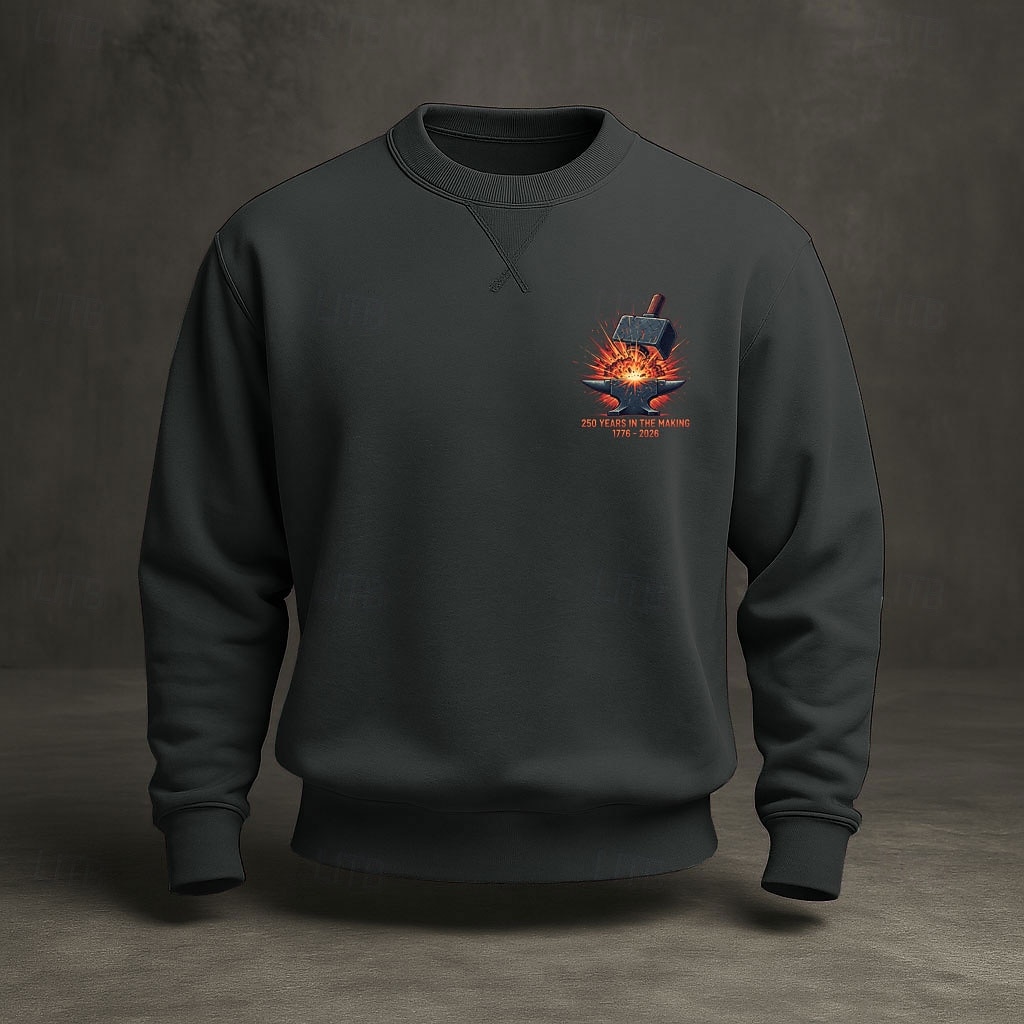 Amerikas 250-årsjubileum Herr Tröja Rund hals Blå Ljusblå Svart Gul Grön Vinter Vår & Höst Designer S M L XL 2XL 3XL 2026 - $31.99 –P4