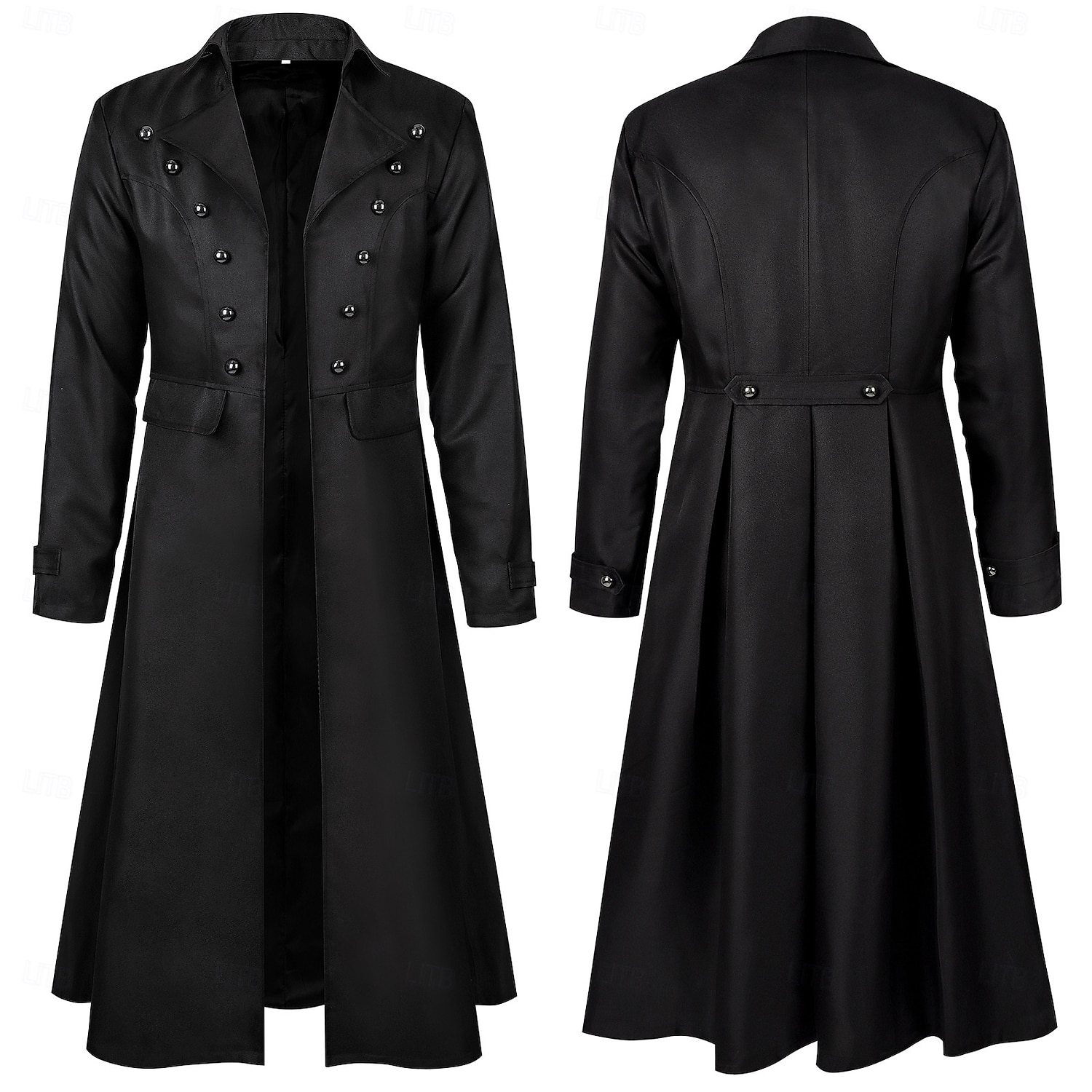 Retro Vintage Punk & Gothic Medieval Coat Tuxedo Tailcoat Long Sleeves Ebenezer Scrooge Vampire Knight Ritter Fancy Dress Men's Steampunk Halloween Performance LARP Ren Faire Adults Coat 2026 - $60.99 –P5