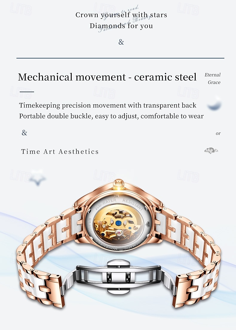 Automatic Mechanical Watch For Ladies Skeleton Luminous Waterproof Stainless Steel Luxury Elegant Mother's Day Gift for Women's Watches 2026 - $119.99 –P6
