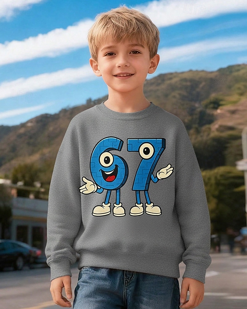 Unisex Ragazzi 3D Grafico Gergo divertente 67 Felpa Maglione Manica Lunga Stampa 3D Primavera Autunno Attivo Moda Streetwear Bambini 4-12 Anni Girocollo Casuale Quotidiano All'aperto Vestibilit del 2026 a $18.49 –P6