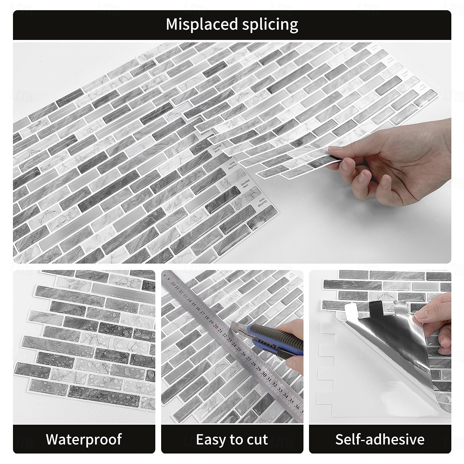 Azulejos autoadhesivos de mármol para salpicadero, 10 hojas, para cocina, lavadero, caravana, alquiler, 12 x 12 pulgadas 2026 - $56.99 –P4
