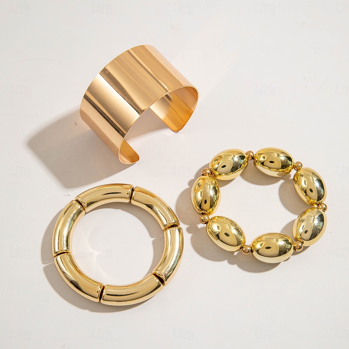 Samba Kiegészítők Boho Arany Színű Rétegezhető Karkötők - Műgyöngyök Széles Karperecek és Geometrikus Charm Bangle Nőknek Előadás Jelmez 2026 - $9.49 –P3