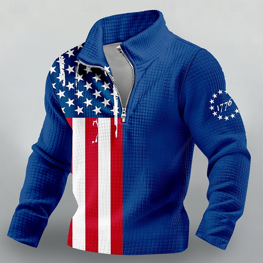 4 juillet 2026 250e jour commémoratif Sweat-shirt à capuche à manches longues drapeau américain pour hommes Casual extérieur de 2026 ? $33.99 –P1