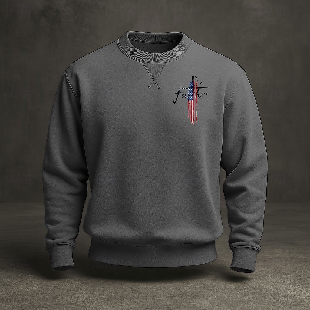 2026年 アメリカ建国250周年 男性用 スウェットシャツ クルーネック ブルー ライトブルー ブラック ホワイト イエロー 冬 春 & 秋 デザイナー S M L XL 2XL 3XL  コレクション – $31.99 –P6