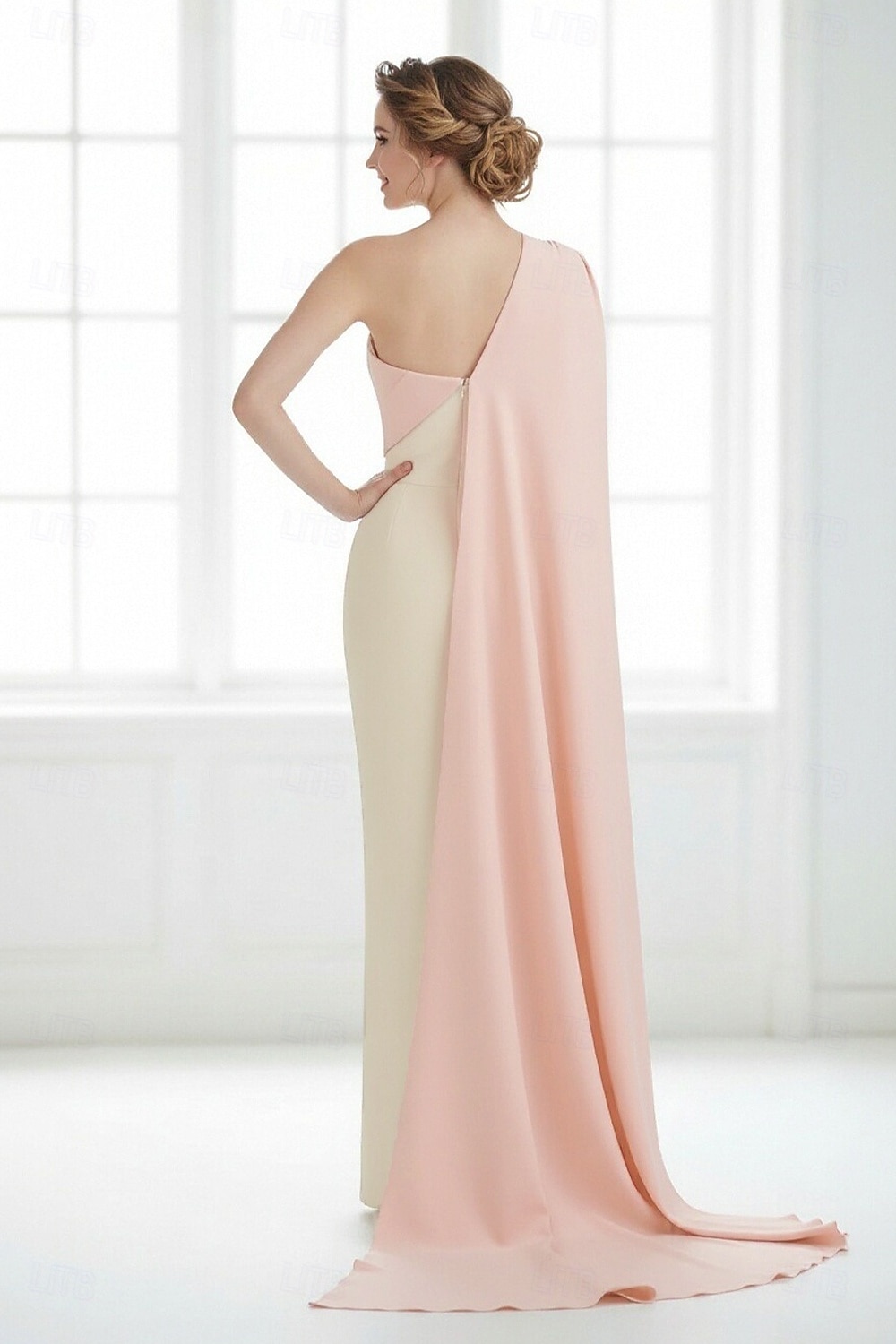 backless cape dress Long Black with elastic fabric LONG GREEN CAPE DRESS -