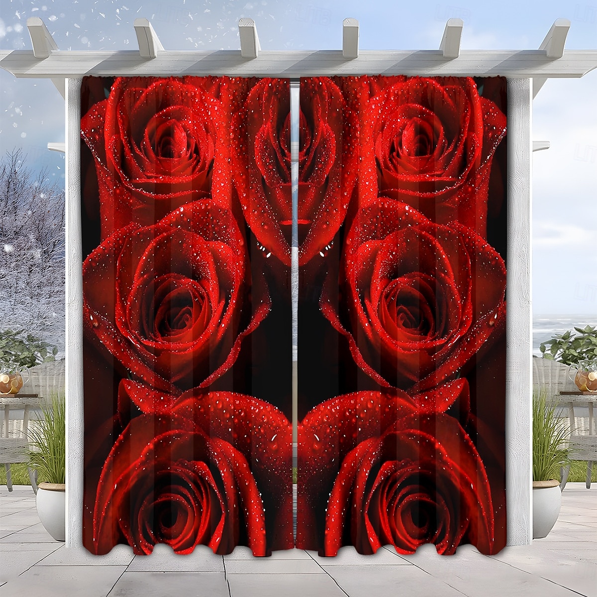 Alla hjärtans dag-gardin i tunt tyg för fönster, röd med dekorativ bolldesign, eleganta mjuka fönstergardiner, romantisk heminredning för sovrum och vardagsrum 2026 - $30.99 –P7