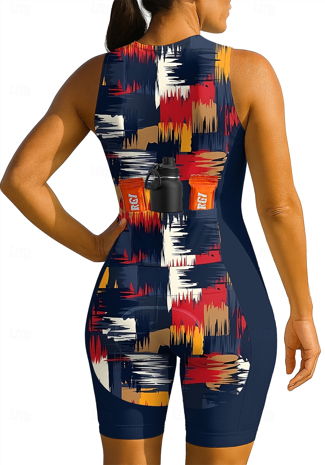 Γυναικεία Ολόσωμη στολή για τρίαθλο Ποδηλατικό Σετ Τζέρσεϊ Αμάνικο Καλοκαίρι Βαθυγάλαζο Γεωμετρικό Ποδήλατο 3D Pad Γρήγορο Στέγνωμα Υπεριώδης Αντίσταση Μποστινό Φερμουάρ Αντανακλαστικές Λωρίδες 2026 - $44.99 –P2