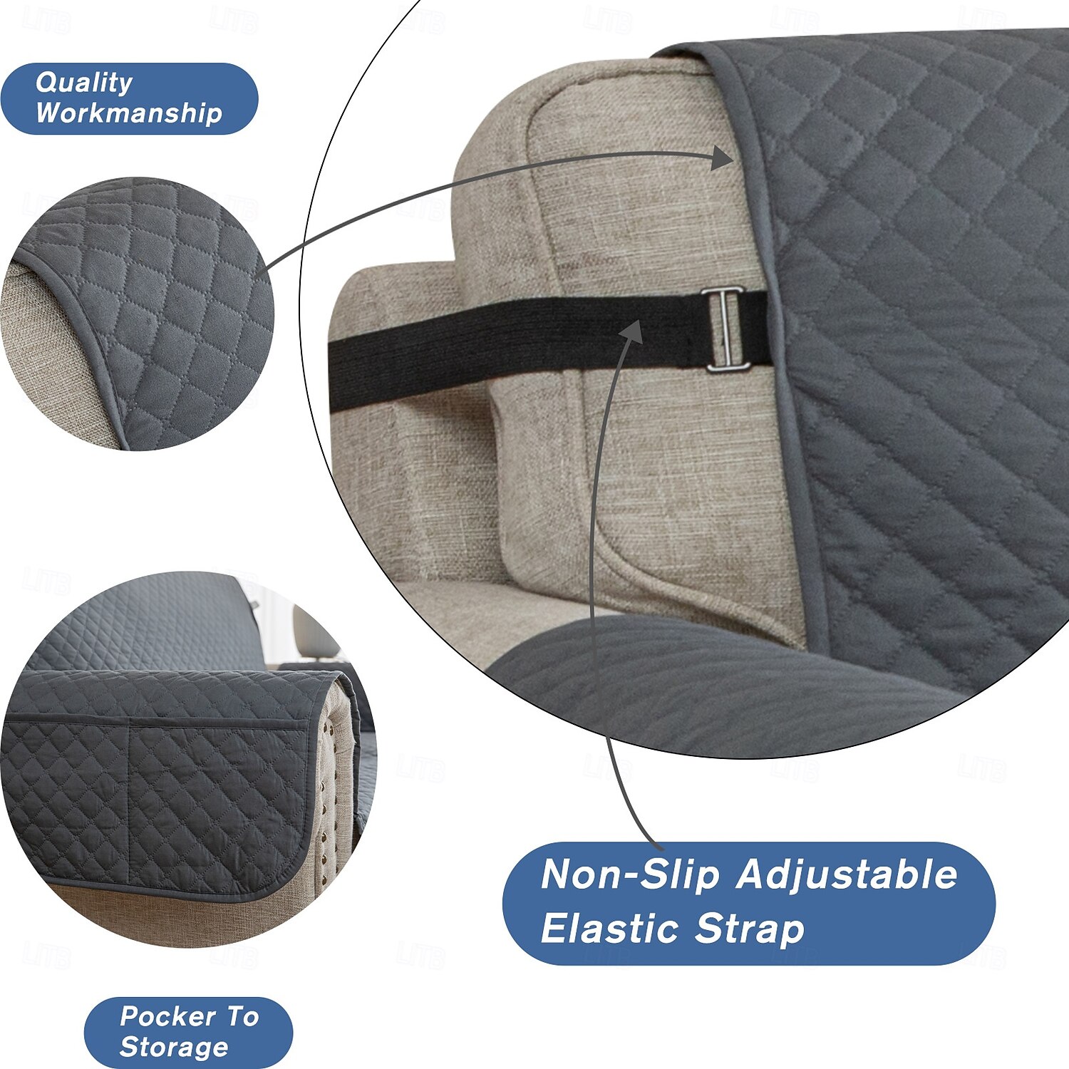 Funda de sofá acolchada elástica e impermeable, apta para mascotas, funda protectora de cojín para el hogar, sala de estar, regalo para dueños de mascotas 2026 - $46.99 –P13