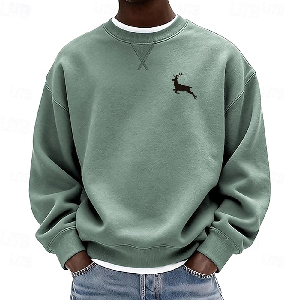 Homens Veado Moletom Manga Longa Moletons Gola Redonda Roupa de Esporte Clássico Casual Diário Todas as Estações Azul Preto Azul Royal Roupa Designer Impressão 3D S M L XL 2XL 3XL de 2026 por $32.99 –P2