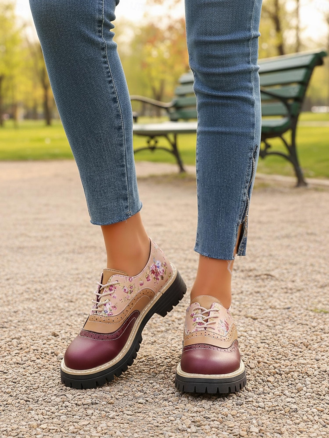 Γυναικεία vintage φλοράλ πλατφόρμες brogues της δεκαετίας του 1970 – ρετρό λουστρίνι με κορδόνια από συνθετικό δέρμα για casual εξόδους, street style και καθημερινή χρήση 2026 - $32.99 –P2