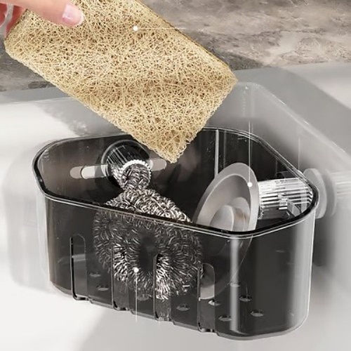 2 יחידות סל אחסון פינתי יניקה, מארגן פינתי לכיור, מדף ניקוז ספוג ובד למטבח, מדף אחסון יניקה משולש, מארגן לחדר אמבטיה ומטבח חוסך מקום 2026 - $15.99 –P5