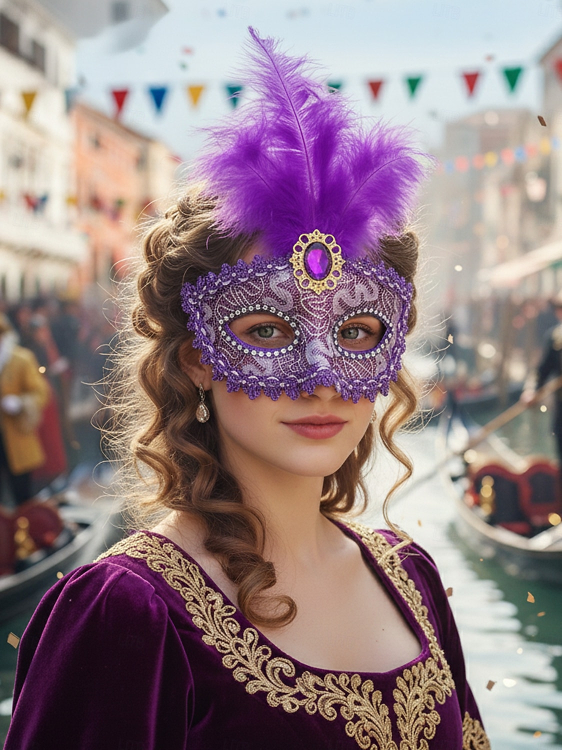 Kvinnors Grön Fjäder Venetiansk Maskeradmask - Lyxig Barock Crystal-Pyntad Karneval Kosttillsats för Venedigfestivalen Mardi Gras  Maskeradfester 2026 - $11.99 –P2