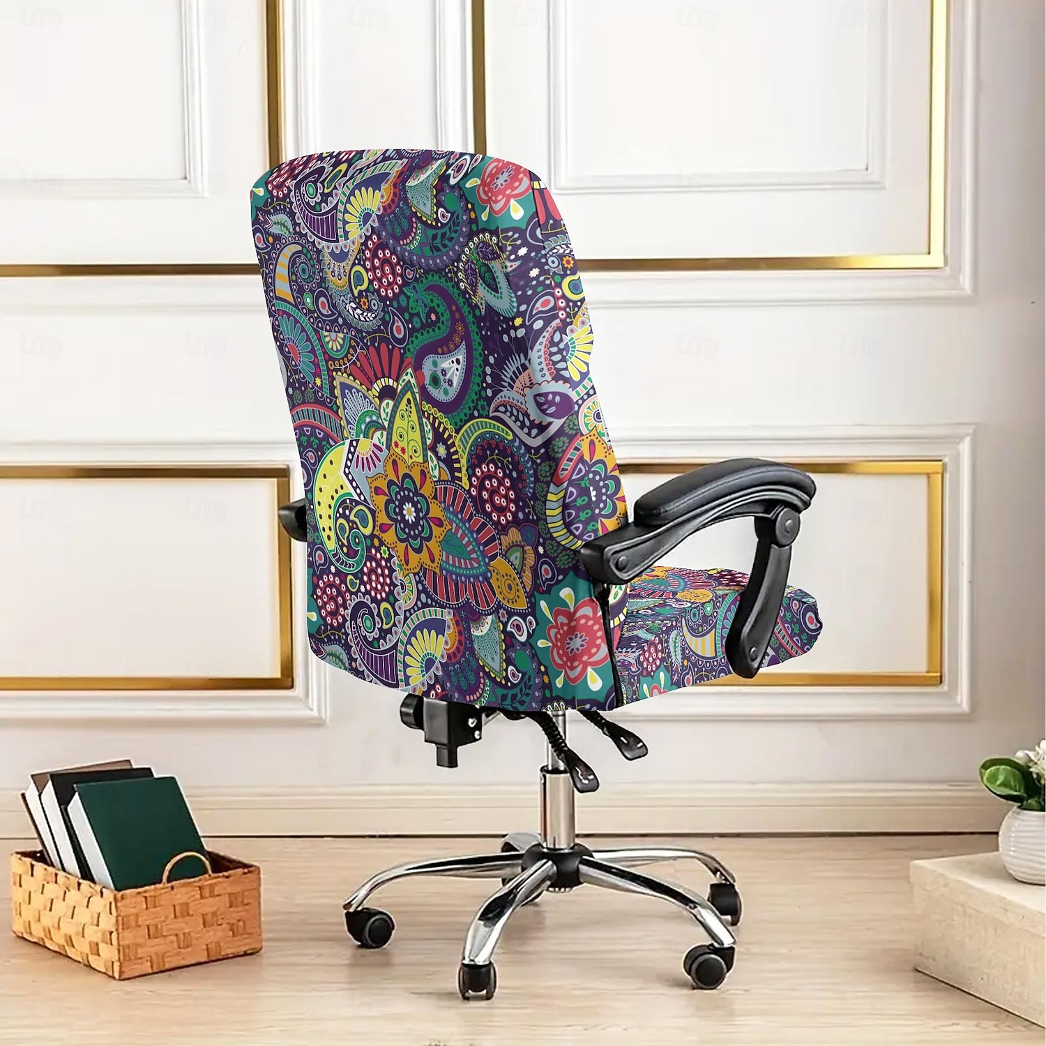 Capa protetora para cadeira de escritório, capa para banqueta, capa para cadeira dobrável com estampa geométrica, capa protetora elástica de poliéster para casa, escritório e sala de estar. de 2026 por $17.99 –P6