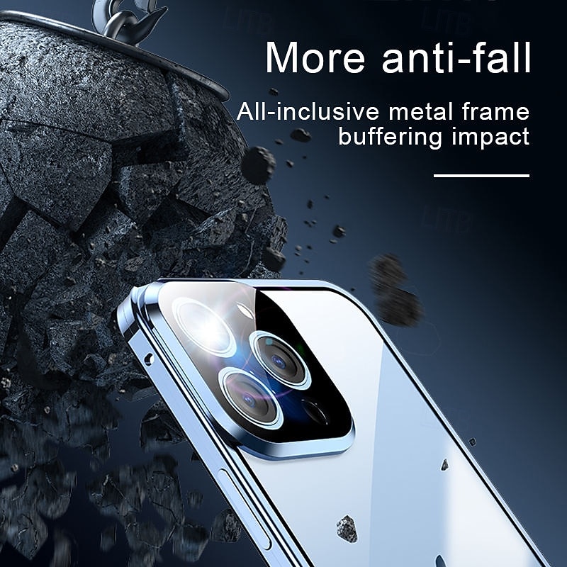 Phone Case For iPhone 17 Pro Max 17 Air 16 15 14 Pro Max Plus Magnetic Adsorption Crystal Clear Detachable Transparent Magnetic Armor Tempered Glass Metal 2026 - $20.99 –P3