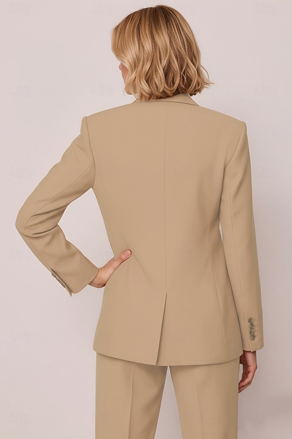 Mujer Trajes de 3 piezas Coordinados Oficina Trabajo Formal Tejido elástico Elegante Vintage Sencillo Sin Mangas Manga Larga Muesca Cuello halter Recto 1 botón 2026 - $229.99 –P4