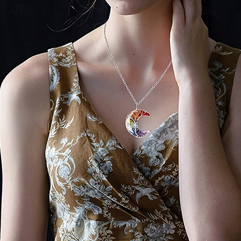 Anhänger Halskette For Damen Straße Täglich Kristall MOON Baum des Lebens 2026 - $11.49 –P2