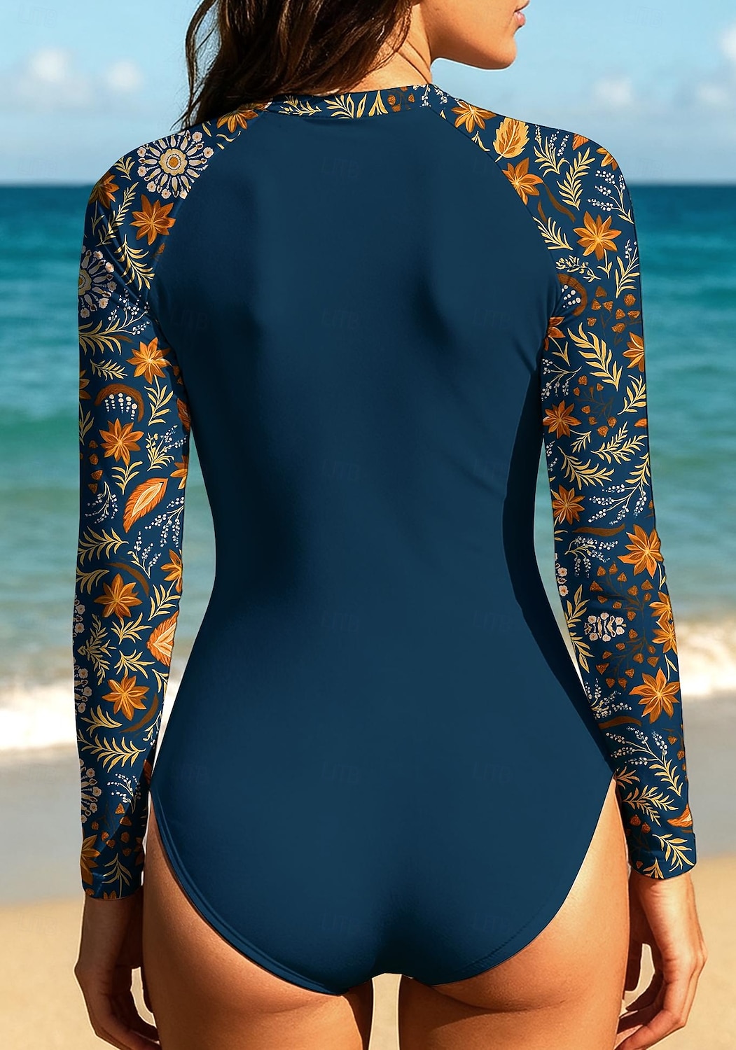 Damen Regulär Anti UV Shirt Badeanzug Badeanzug Bademode Blumen Paisley-Muster Tropisch mit integriertem BH UPF50+ UV Schutz Elastisch Langarm Bademode Bodysuit Surfen Strand Wassersport Sommer 2026 - $30.99 –P2