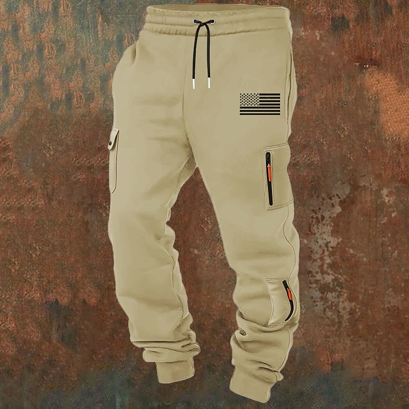 Hombre Pantalones cargo Pantalones de Deporte Persona que practica jogging Pantalones Correa Bolsillo Cintura elástica Bandera estadounidense de los Estados Unidos Comodidad Transpirable Casual 2026 - $26.99 –P2