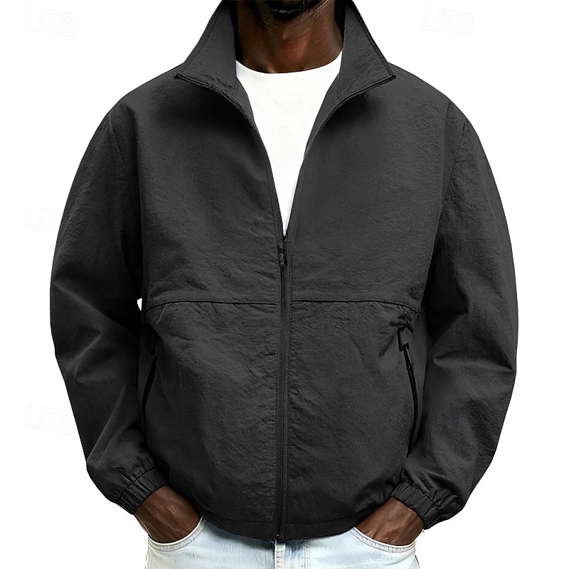 Ανδρικά Ελαφρύ μπουφάν Casual Jacket Καθημερινά ΕΞΩΤΕΡΙΚΟΥ ΧΩΡΟΥ Ικανότητα να αναπνέει Τσέπη Άνοιξη Φθινόπωρο Σκέτο Κομψό στυλ street Στυλάτο Όρθιος γιακάς Κανονικό 2026 - $48.99 –P6