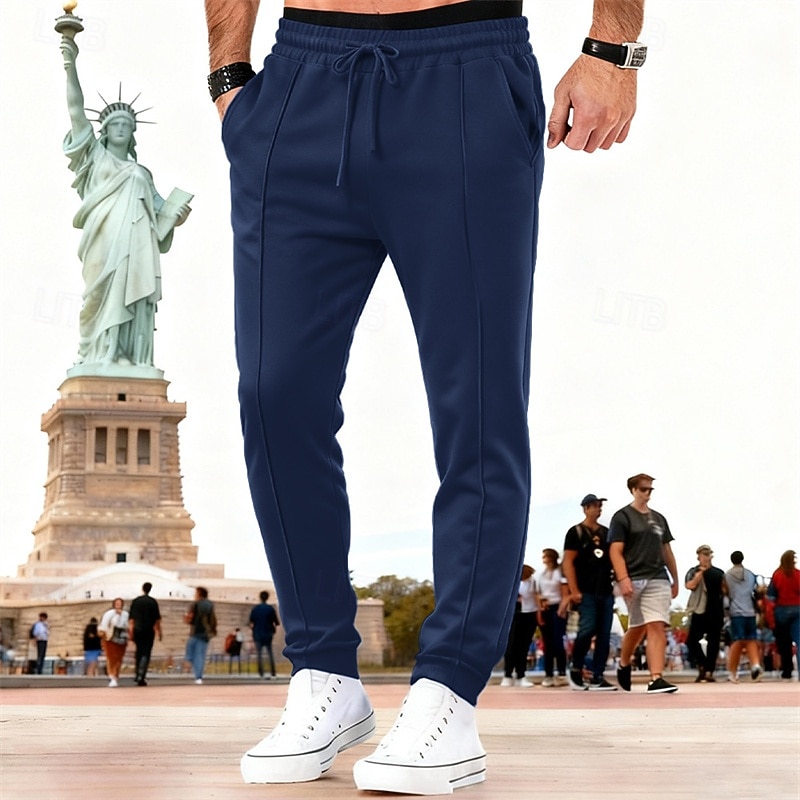 Men's Sweatpants Joggers Trousers Drawstring Pocket Elastic Waist Plain Comfort Breathable Outdoor Daily Holiday Vacation Fashion Blue Black Micro-elastic 2026 - $17.99 –P12