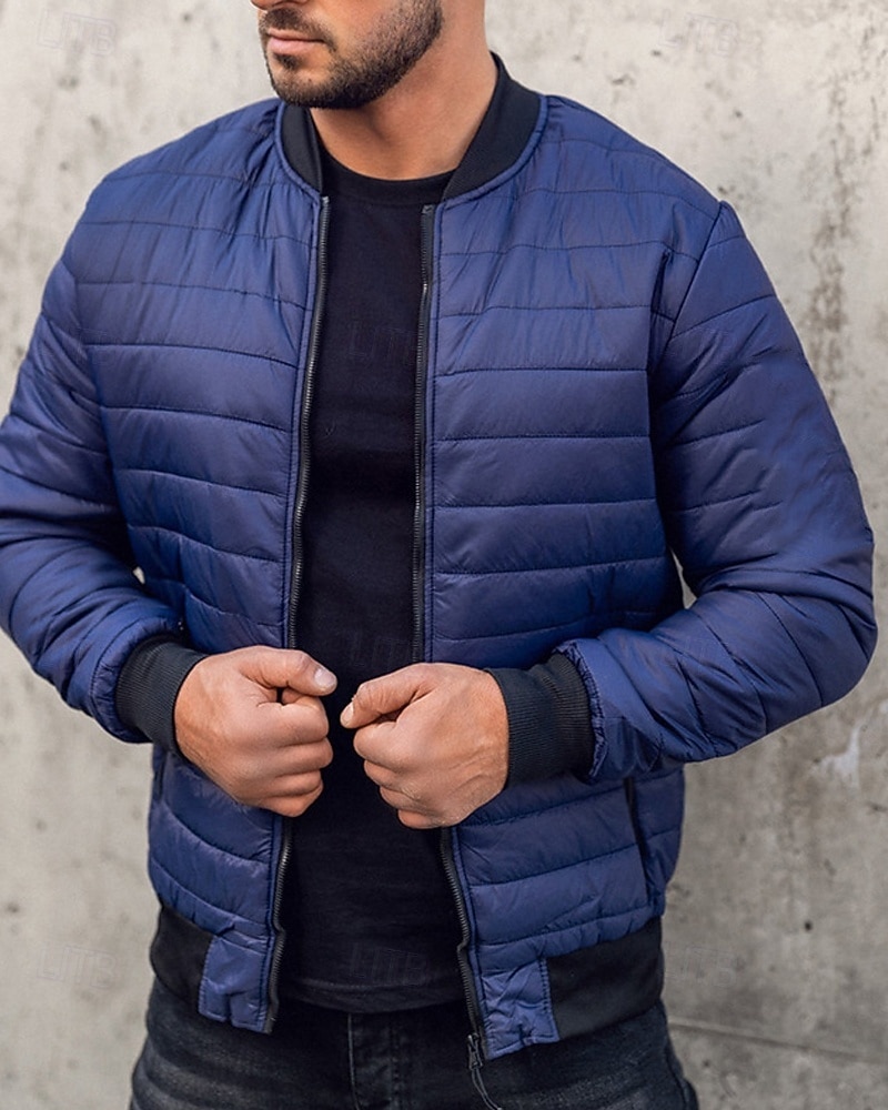Per uomo Cappotto Invernale Giacca imbottita Tasca Poliestere Vacanza Abbigliamento quotidiano Data Regolare Moda Casual Confortevole Calore Termico Autunno & Inverno Colore Solido / Tinta Unita Nero del 2026 a $30.99 –P9