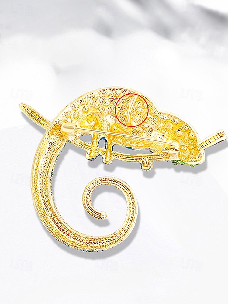 Spilla in lega per uomo Chameleon disponibile in più colori perfetta per il carnevale e balli in maschera accessorio divertente e alla moda del 2026 a $11.99 –P9