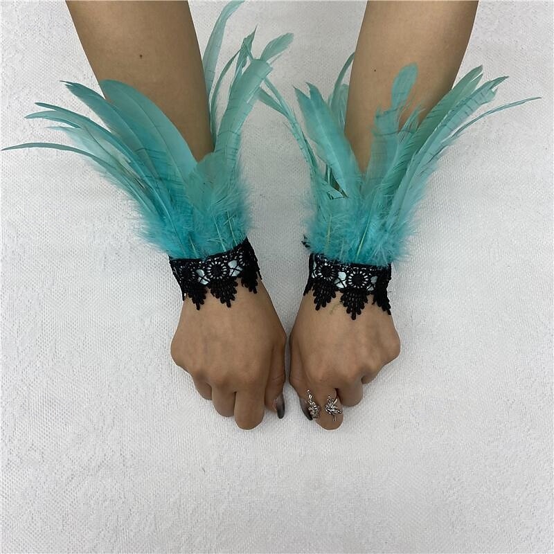 Carnaval 2026 Accesorios de Samba del Carnaval de Río Muñequeras de Plumas Negras con Encaje - Pulseras Elegantes para Fiestas Gatsby Disfraz de Festival de Brasil 2026 - $8.99 –P3