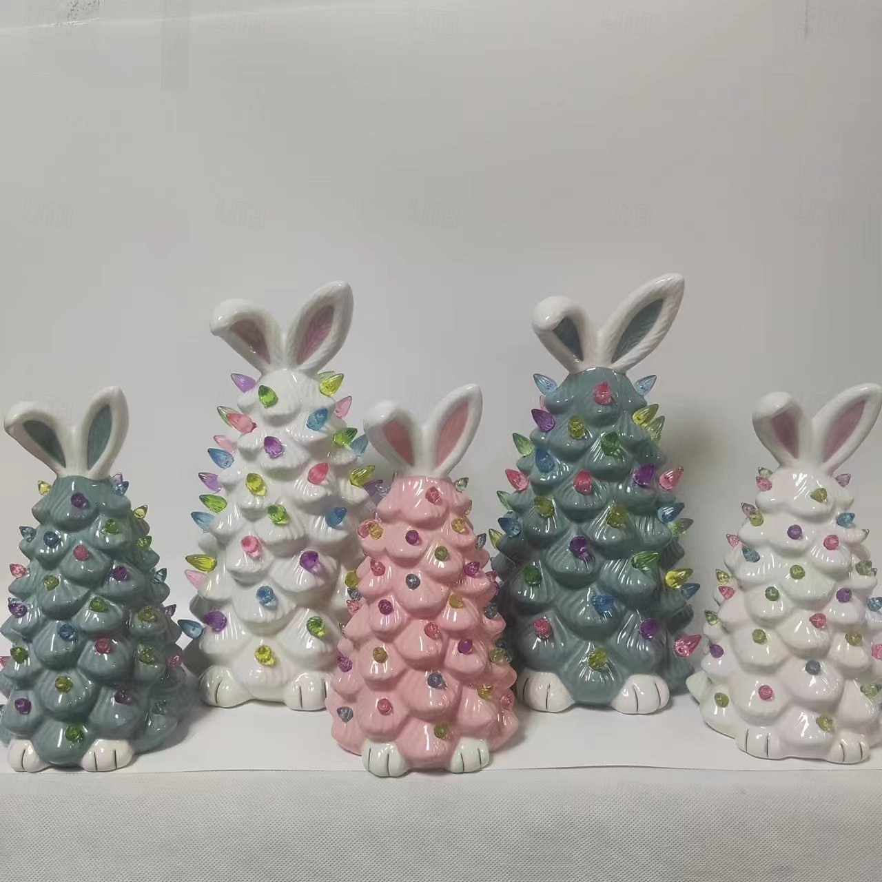 Easter Ceramic Rabbit Tree Lights AAA Battery Indoor/Outdoor Bedroom Bedhead Party Living Room Dining Room Desktop Decoration Light 24.5 * 14CM 2026 - $27.99 –P4