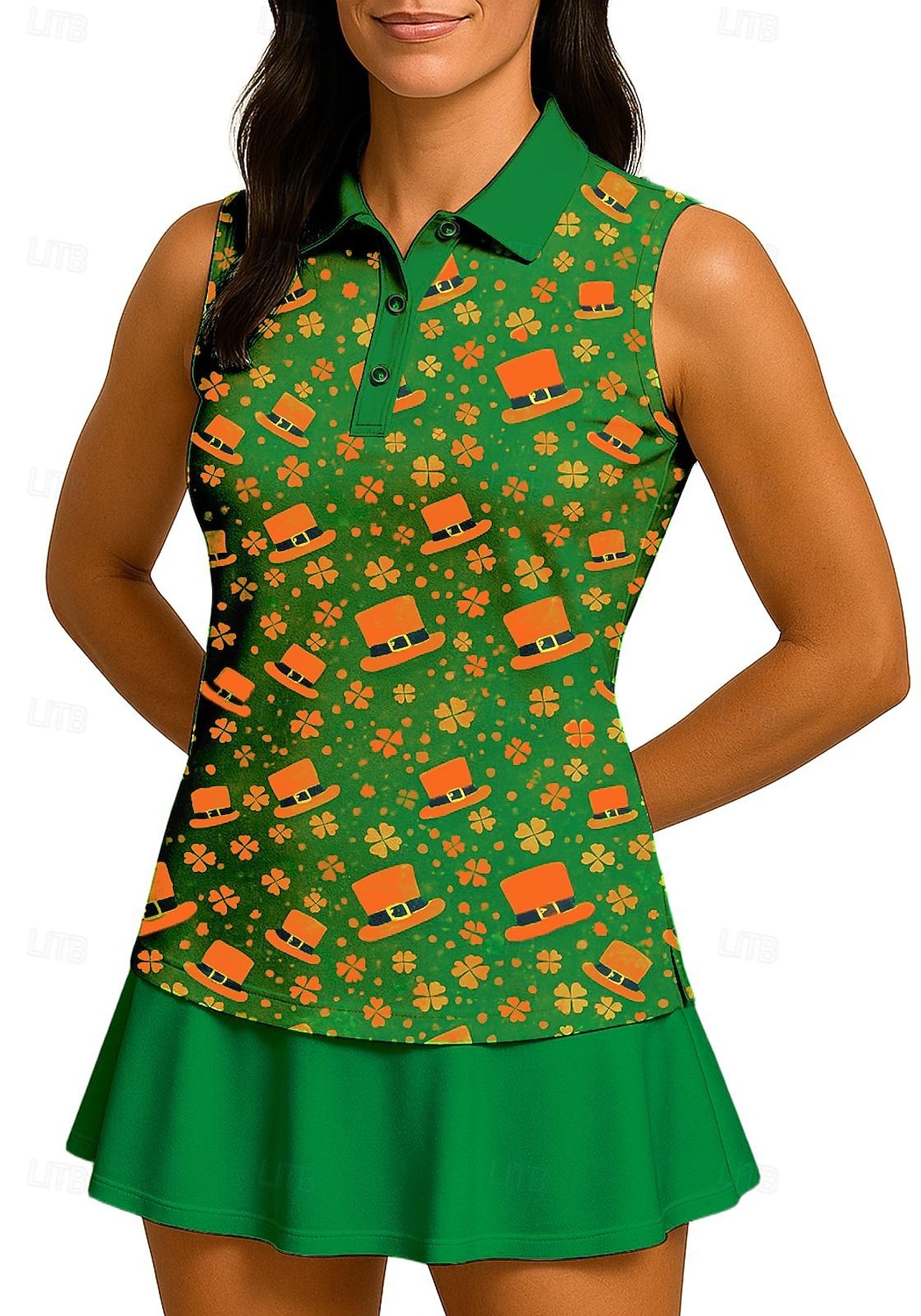 סיינט פטריק בגדי ריקוד נשים Apila חולצת ספורט חולצת POLO Rövid felső חולצת טניס ללא שרוולים פרחוני כפתורים UPF50+ עמידות UV גמישות גבוהה פתילת לחות נושם כדור עף טניס גולף קולר צווארון מתקפל 2026 - $18.99 –P4