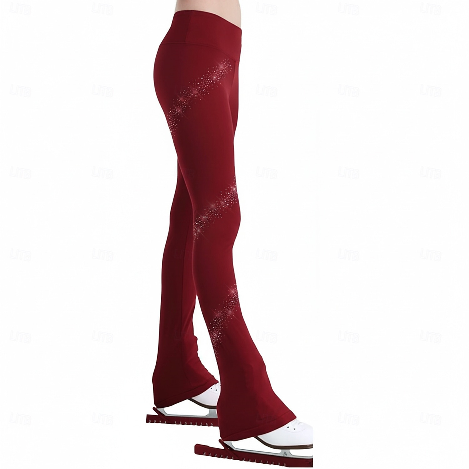 מכנסיים להחלקה אמנותית בגדי ריקוד נשים בנות החלקה על הקרח תחתיות אפור כהה שחור ורוד סטרצ'י (נמתח) הדרכה תחרות ביגוד להחלקה על הקרח שמור על חום הגוף קריסטלים / אבנים נוצצות החלקה על קרח החלקה אמנותית 2026 - $67.99 –P5