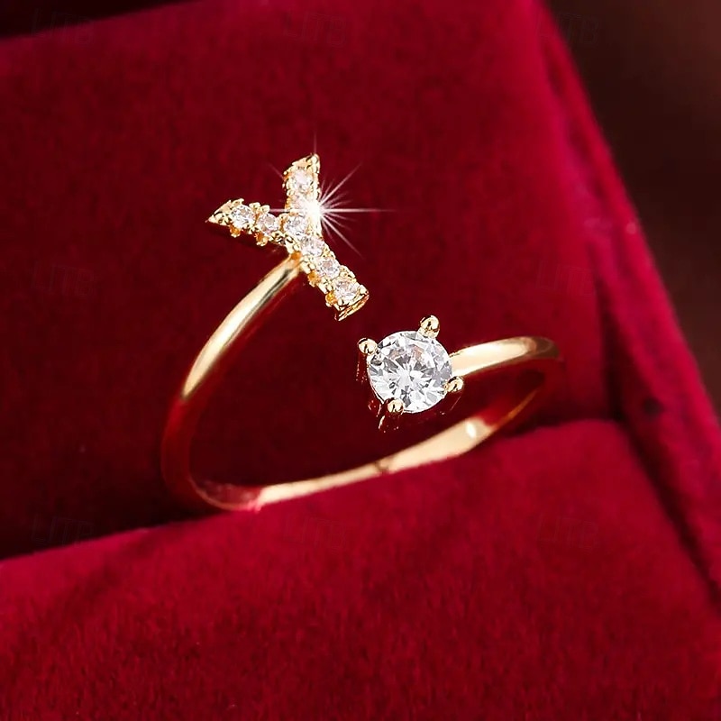 1 buc Inel For Pentru femei Zirconia cubică Transparent Zilnic Cadou Concediu Articole de ceramică Scrisă 2026 - $9.49 –P26