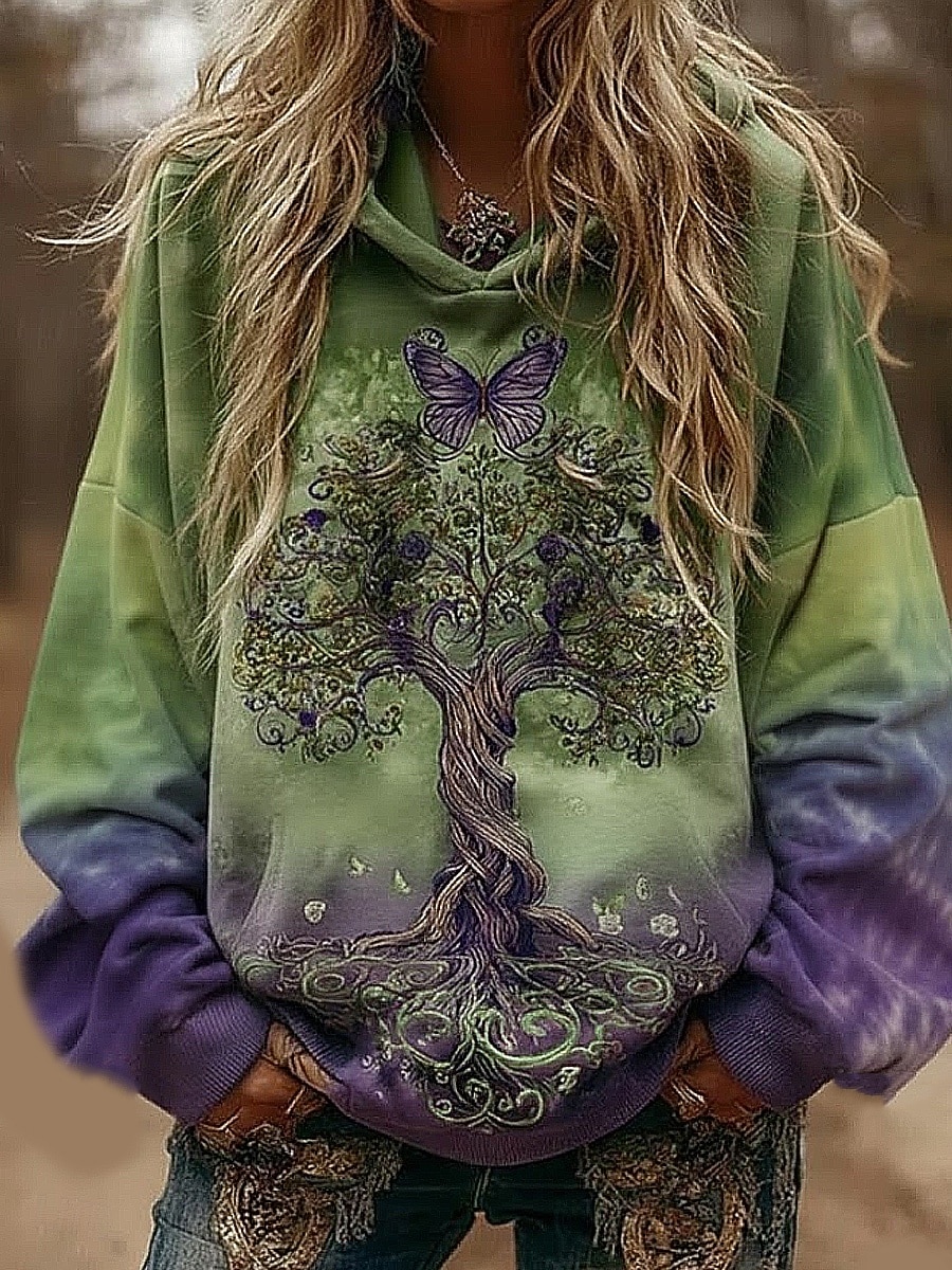 Γυναικείο 3D Εκτύπωση Vintage Boho Φόρεμα Patchwork Φόρεμα Φούτερ Floral Pullover Φούτερ Casual Με Κουκούλα Καθημερινά Ρούχα Patchwork Εκτύπωση Τσέπη Μπροστά Ροζ Μωβ Πράσινο Άνοιξη Φθινόπωρο Χειμώνα 2026 - $32.99 –P3
