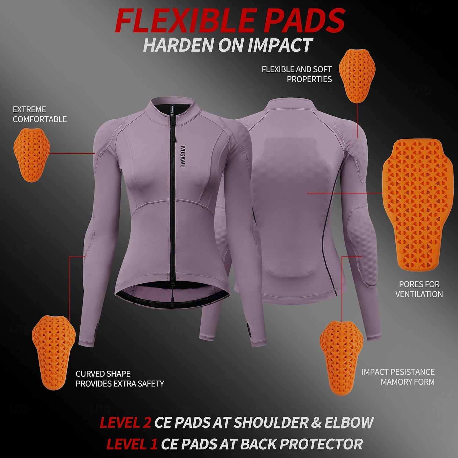 WOSAWE Spring/Summer Women's Motorcycle Top Yoga Running Sportswear High Elasticity Skin friendly Jacket Detachable CE Soft Protective Gear MD292/ME322 2026 - $119.99 –P17
