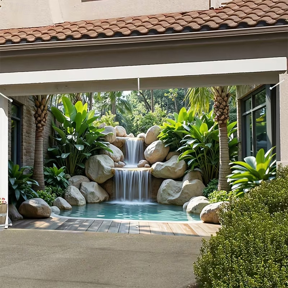 tapisserie Couverture de porte de garage Grande suspension Cascade 森林 3D Soirée Outdoor Arrière-plans de prise de vue Porte d'Entrée Décoration d'intérieur de 2026 ? $49.99 –P4