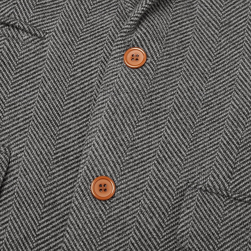 Blazer da uomo in tweed a spina di pesce – giacca sportiva slim fit vintage, monopetto a 2 bottoni, business casual, autunno inverno, disponibile in marrone, blu, grigio del 2026 a $79.99 –P19