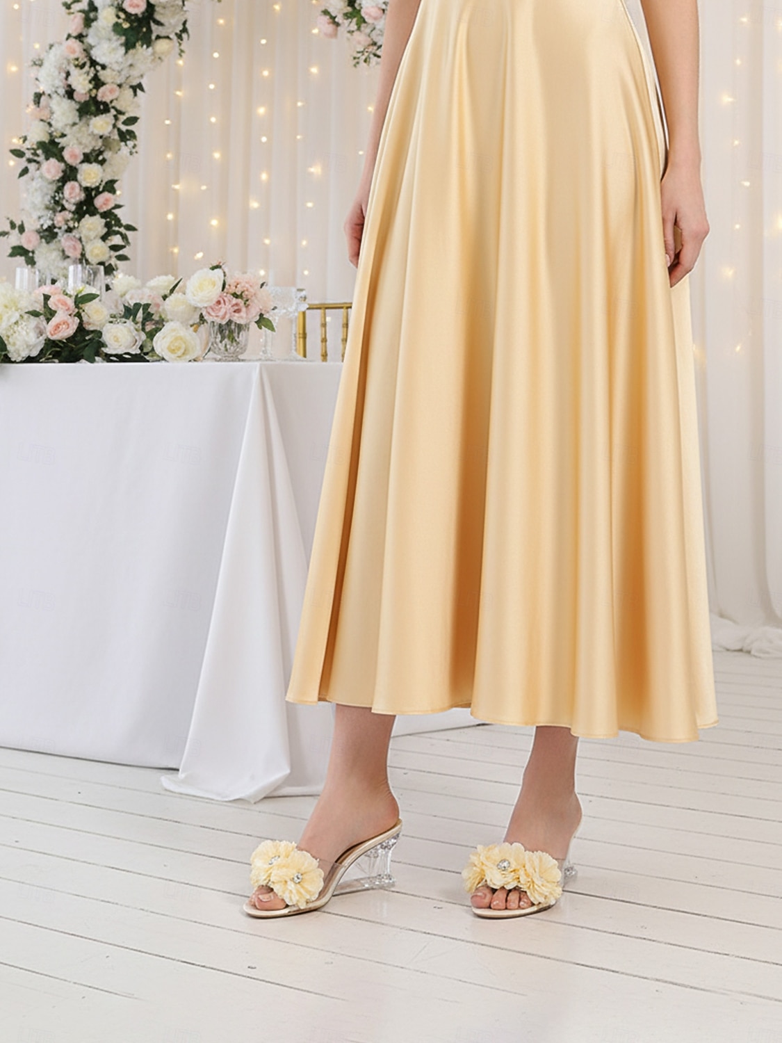 Women's Floral Clear Heel Slide Sandals, Transparent Low Heel Mules for Bridesmaids, Elegant Garden Wedding & Outdoor Ceremony Shoes 2026 - $46.99 –P3