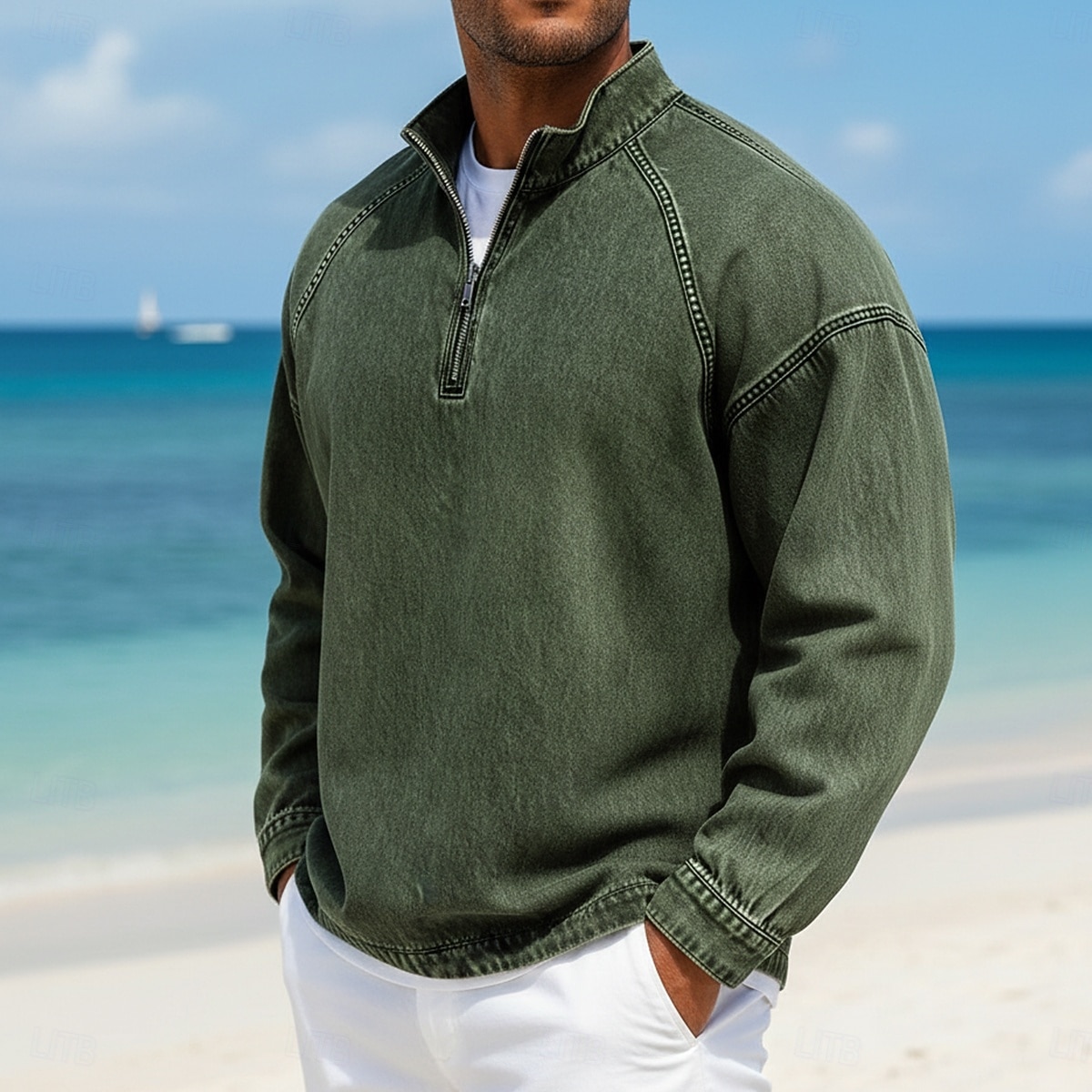 Per uomo Camicia 100% cotone lavaggio acido Maglietta Manica Lunga Collo alla coreana Autunno & Inverno Primavera Autunno Semplice Vintage Streetwear Casual Con zip Tinto in capo Sbiadito Casuale del 2026 a $33.99 –P10