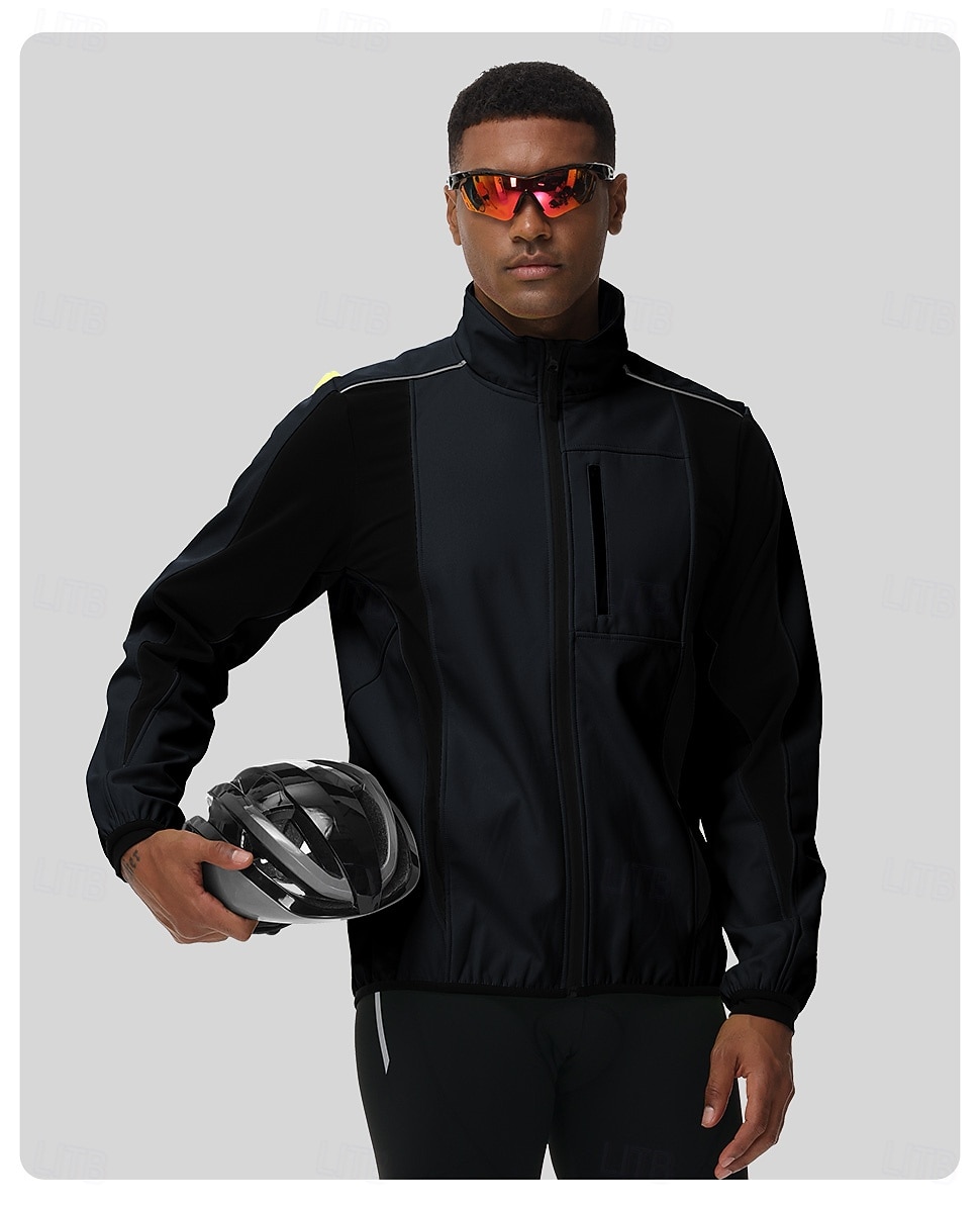 Męskie Kurtka rowerowa Kurtka polarowa Zima Polarowa podszewka Odporność na wiatr Zatrzymujący ciepło Kolarstwo Rower Dres zima Polary Czarny Niebieski Pomarańczowy Odzież rowerowa 2026 - $70.99 –P5