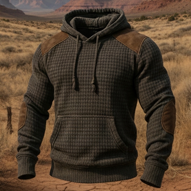Per uomo Felpa con cappuccio Felpa con cappuccio a nido d'ape Maglione Marrone Con Cappuccio Semplice Patchwork Blocco di colore Testurizzato Casuale Quotidiano Sport & Outdoor Vintage Streetwear Cool del 2026 a $28.99 –P1