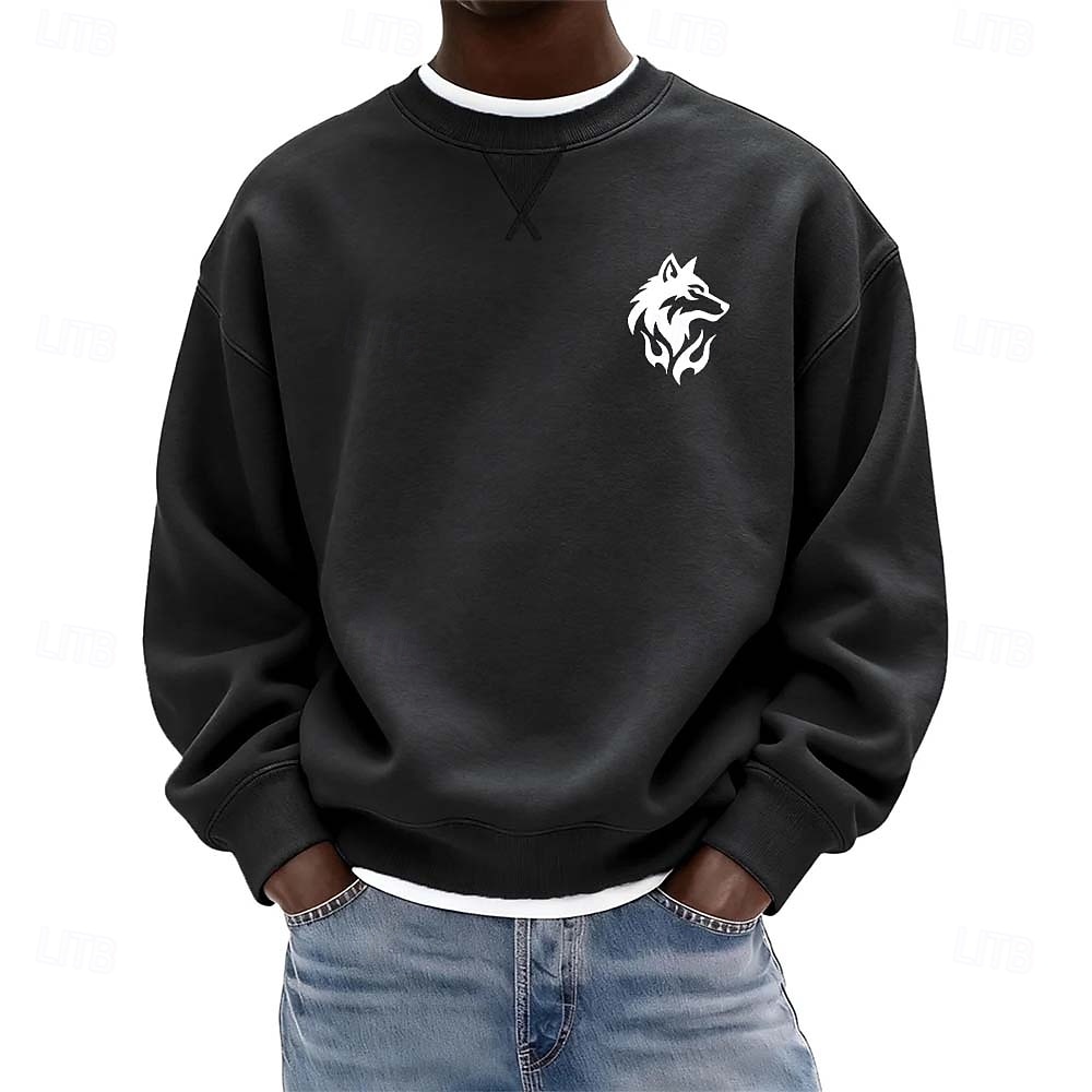 Per uomo Grafico Lupo Felpa Manica Lunga Felpe Girocollo Classico Athleisure Quotidiano Casa Autunno Inverno Blu Nero Verde Abbigliamento progettista Stampa Grafica S M L XL 2XL 3XL del 2026 a $26.99 –P4