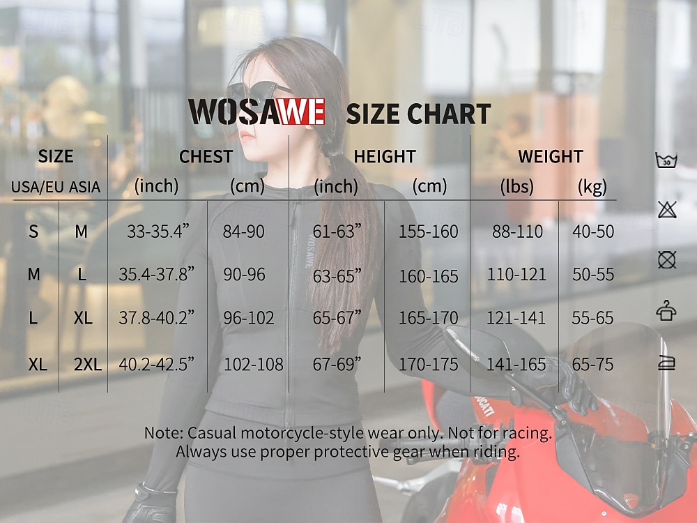 WOSAWE Spring/Summer Women's Motorcycle Top Yoga Running Sportswear High Elasticity Skin friendly Jacket Detachable CE Soft Protective Gear MD292/ME322 2026 - $119.99 –P1