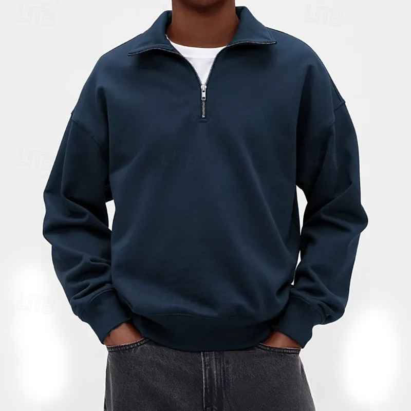 Men's Sweatshirt Pullover Hoodie Sweatshirt Quarter Zip Sweatshirt White Purple Standing Collar Plain Quarter Zip Casual Daily Sports & Outdoor Streetwear Cool Sportswear Spring &  Fall Clothing 2026 - $24.99 –P7