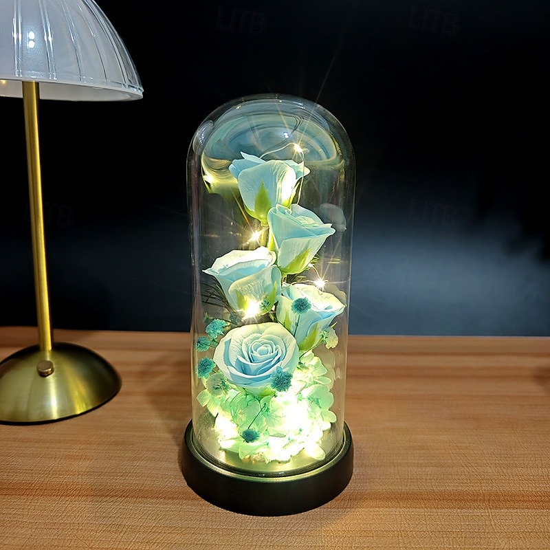Üveg Rózsa Örökre Örök Kristály Virág Felkeltett Rózsák Üveg Dóm alatt Ajándékok Nőknek Anyának Nagymamának Feleségnek Nővérének 2026 - $17.99 –P3