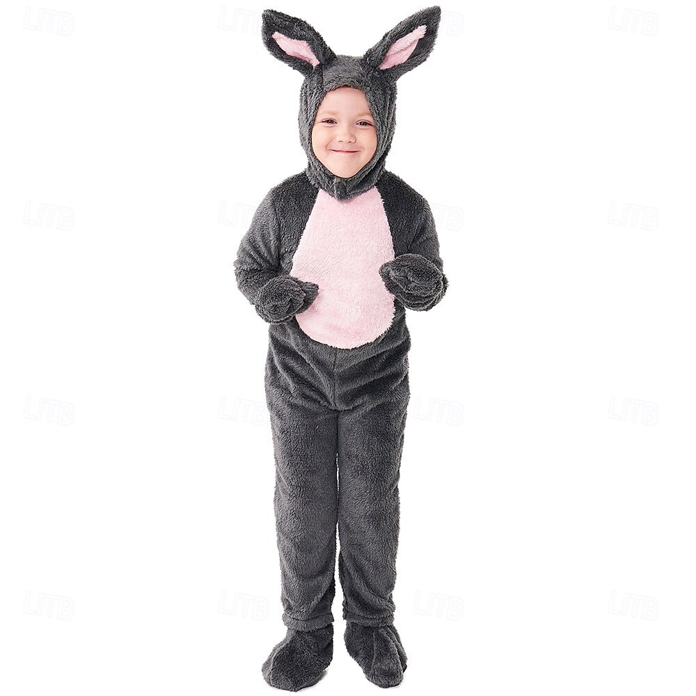 Carnival Costume 2026 Kigurumi Pajamas Fancy Costume Onesie Costume Rabbit Bunny Cute Hooded Fleece Kid's Boys' Girls' Carnival Easter Party Performance Homewear Dress Up 2026 - $41.99 –P5
