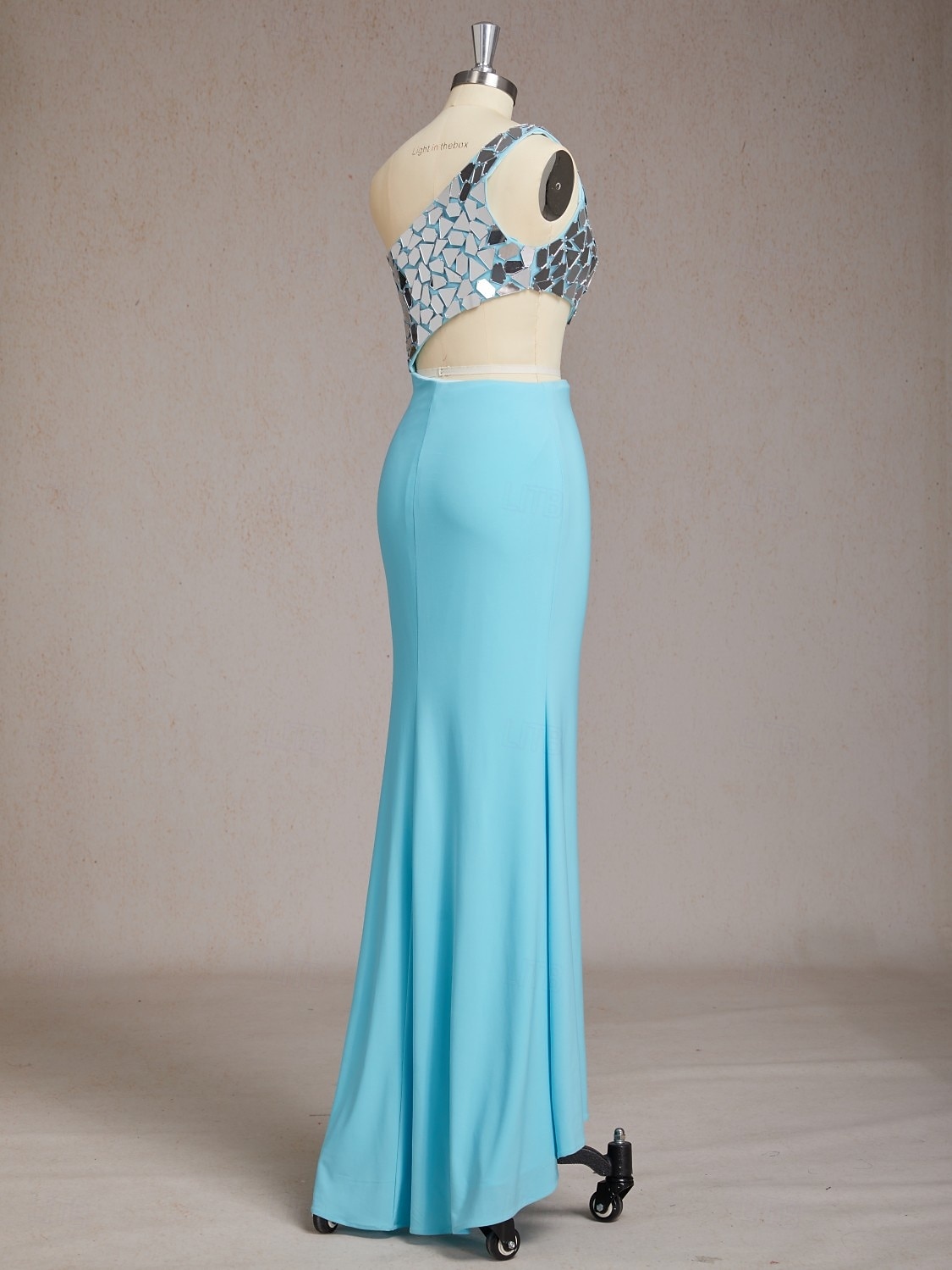 Sheath Column Sweep Brush Train Asymmetrical Prom Dress Beaded Eembroidered Party Dress Wedding Guest Dresses Party Glittering Sleeveless One Shoulder Prom Wedding with Sequin 2026 - $183.99 –P7