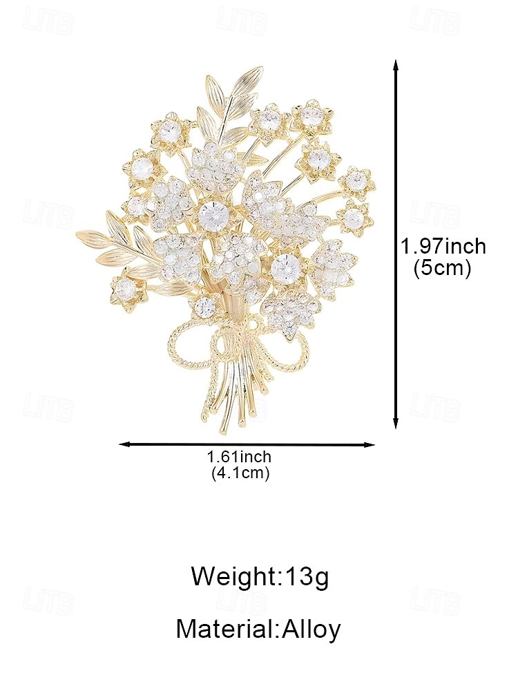 Broche van imitatiediamant voor dames – elegant bloemmotief in goud en zilver, perfect voor bruiloften en speciale gelegenheden 2026 - $11.99 –P6