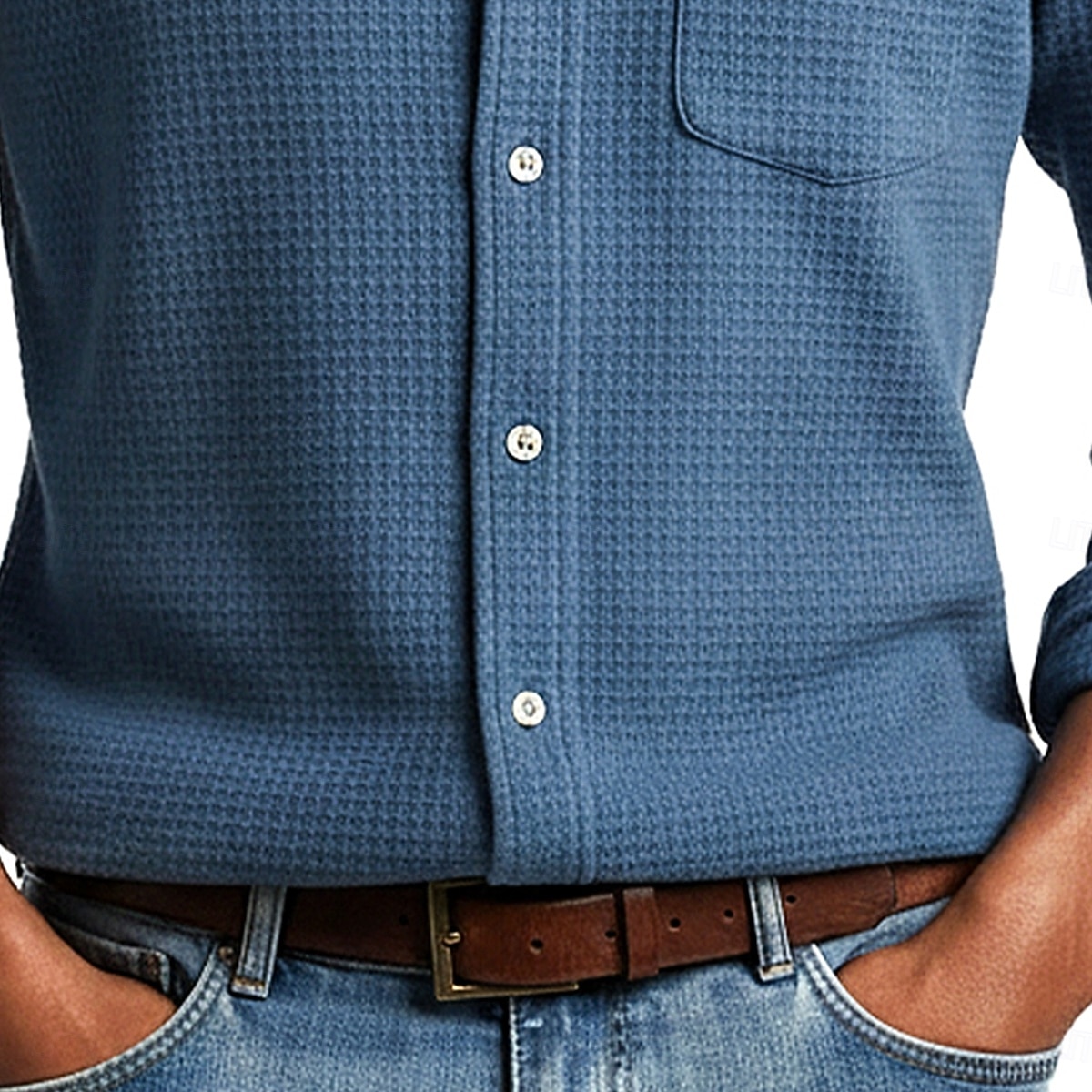 Per uomo Camicia Camicia a nido d'ape Camicia casual Camicia con colletto alla coreana Camicia con Bottoni Blu Rosa Vino Blu marino Manica Lunga Semplice Testurizzato Collo alla coreana Casuale del 2026 a $25.99 –P3