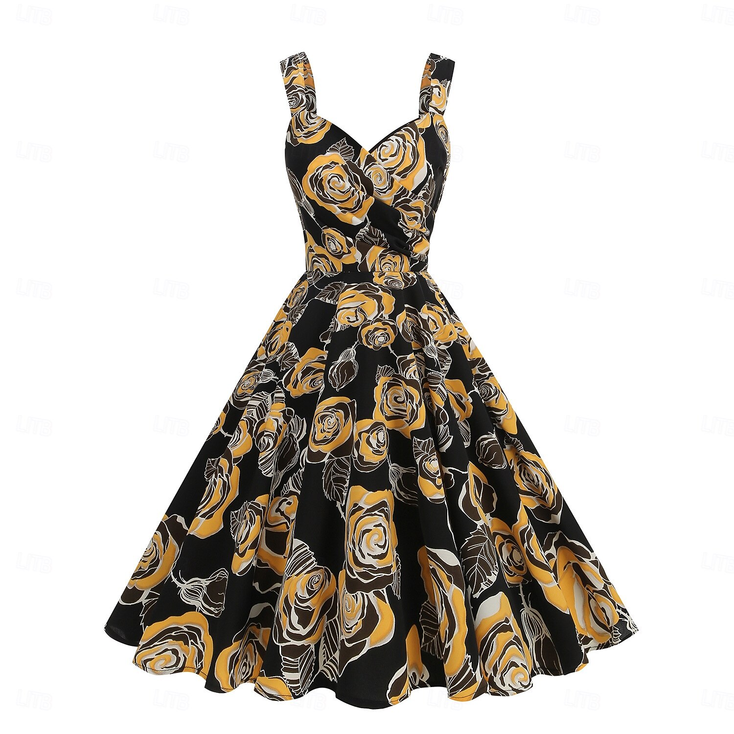 Anni 1950 Retrò Vintage Midi Abito Swing Vestito Svasato Senza maniche Aderente & Svasato Costume Per donna Carnevale San Valentino Casuale Ritorno a casa Festa a tema retrò Adulti Vestito Primavera del 2026 a $49.99 –P1