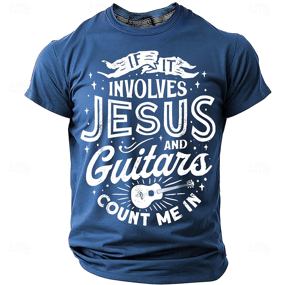 Bible If It Involves Jesus And Guitars Count Me In T Shirt Christian Guitarist Gift Worship Leader Music Lover Faith Graphic Grey Tee Men Clothing Apparel 2026 - $21.99 –P4