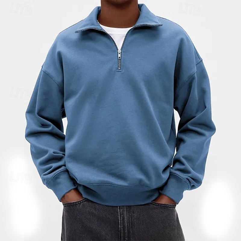 Men's Sweatshirt Pullover Hoodie Sweatshirt Quarter Zip Sweatshirt White Purple Standing Collar Plain Quarter Zip Casual Daily Sports & Outdoor Streetwear Cool Sportswear Spring &  Fall Clothing 2026 - $24.99 –P1